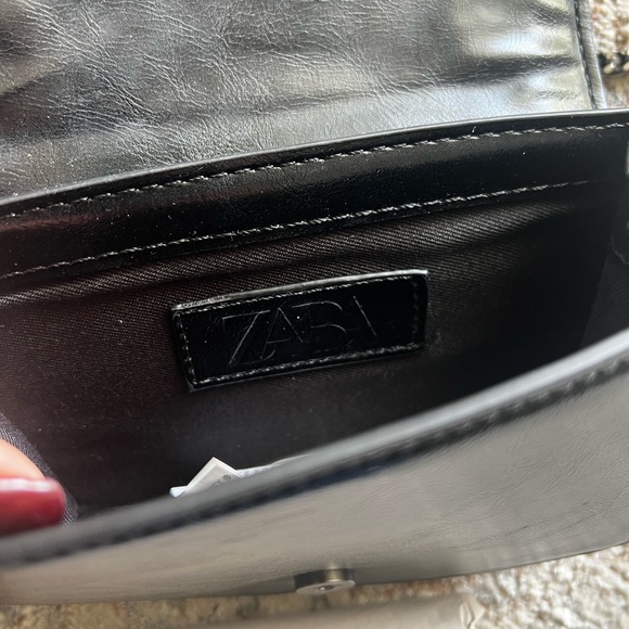 Zara Mini Crossbody Bag with Chain Detail - Black - Picture 6 of 8